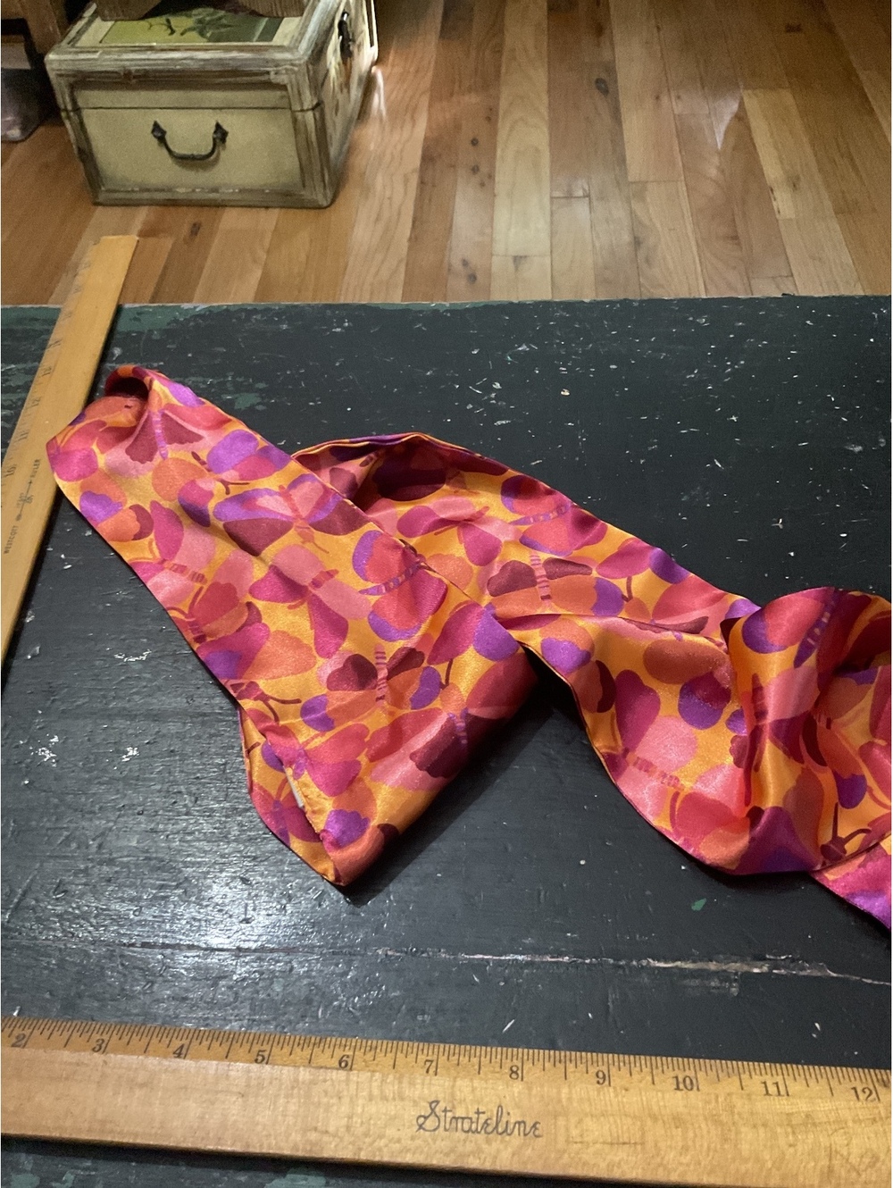 Colorful Butterfly Print Satin Silk Scarf